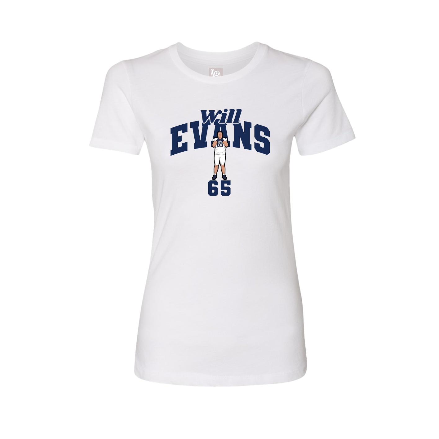Fitted Women's Tee — Signature Arch in White