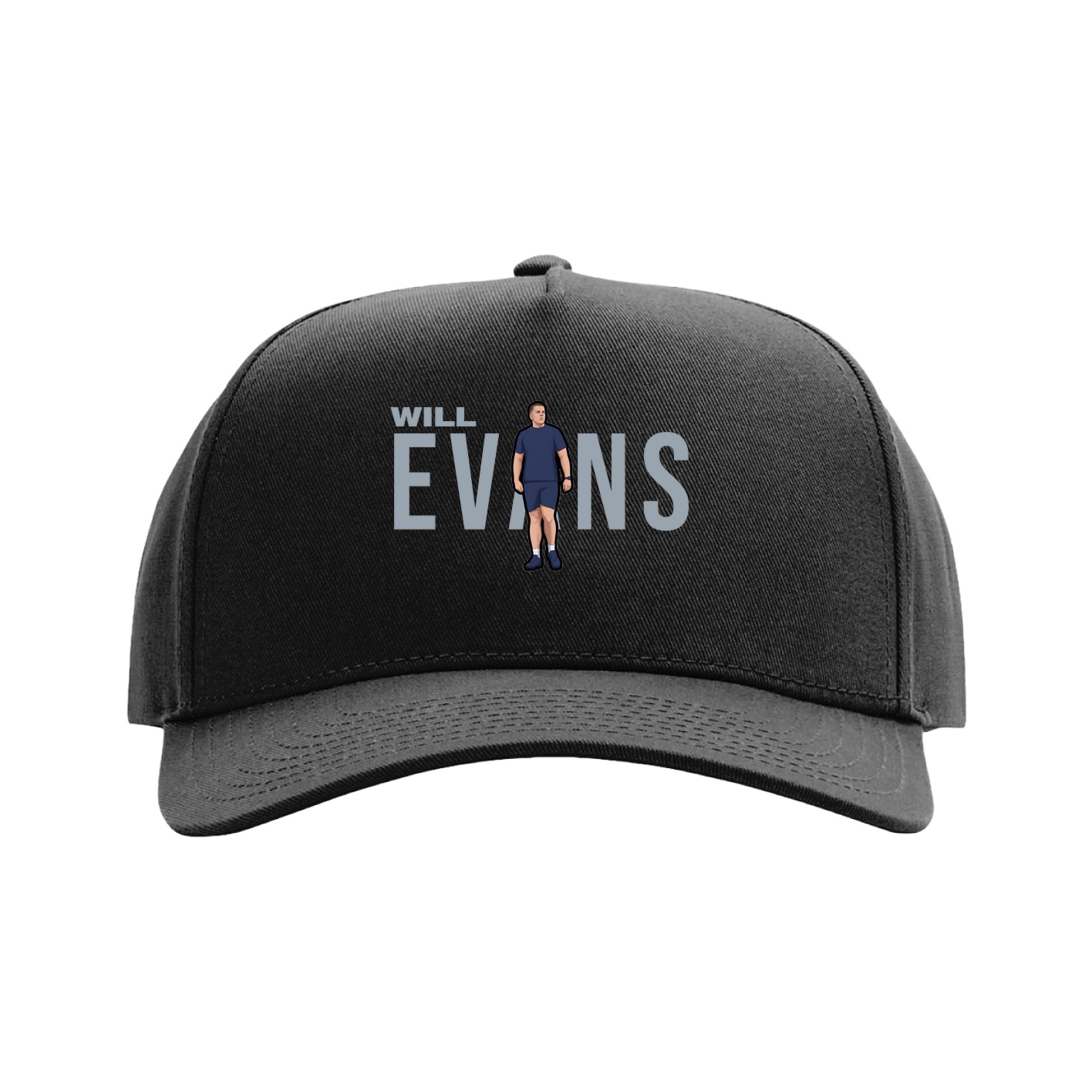 Full Fabric Five-Panel Champ Cap — Player Name in Black