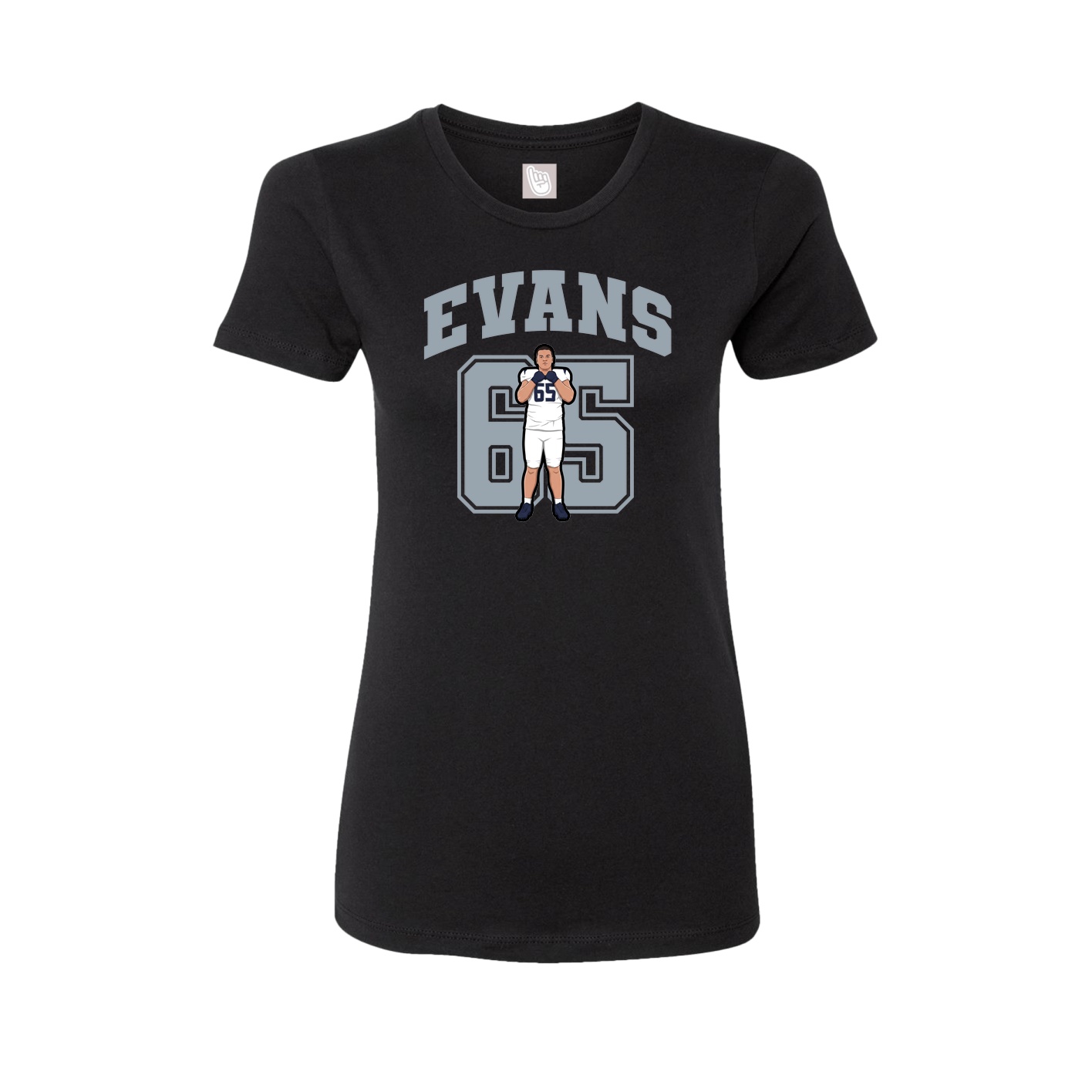 Fitted Women's Tee — Number in Black