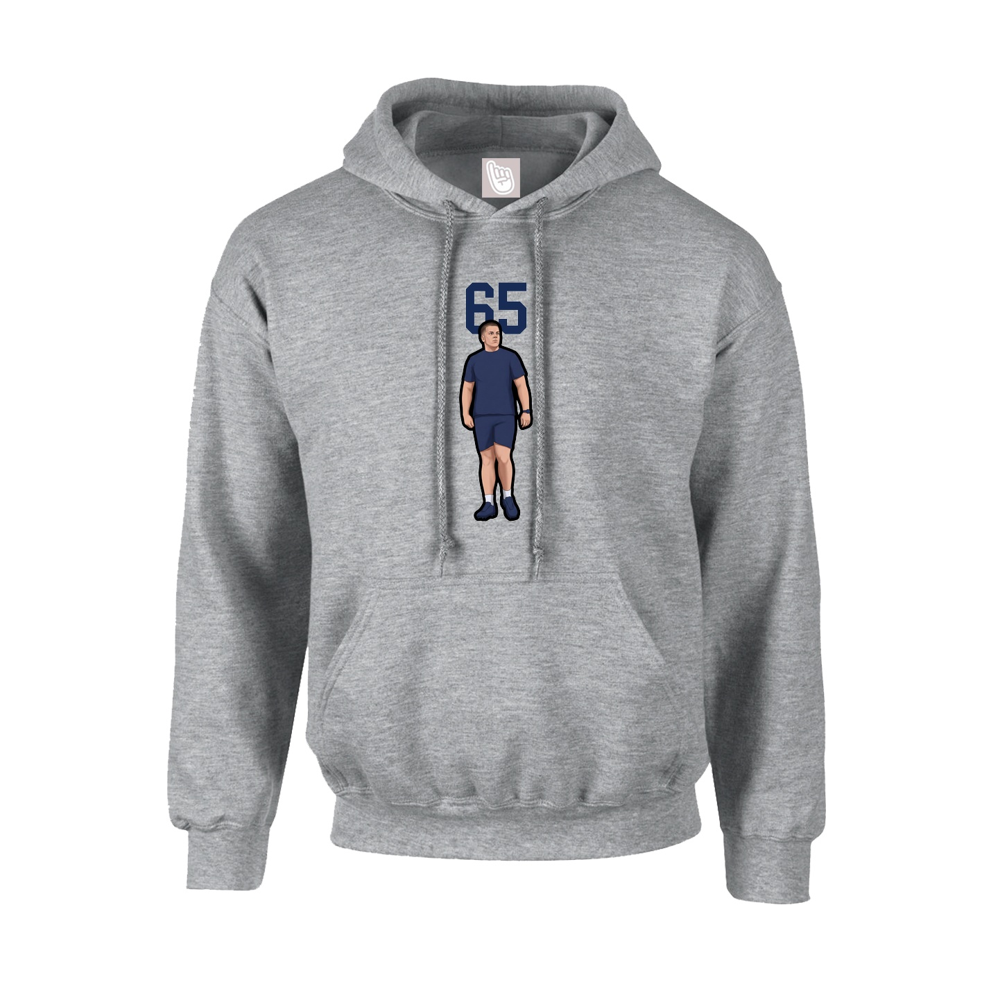 Youth Hoodie — Number Top in Grey