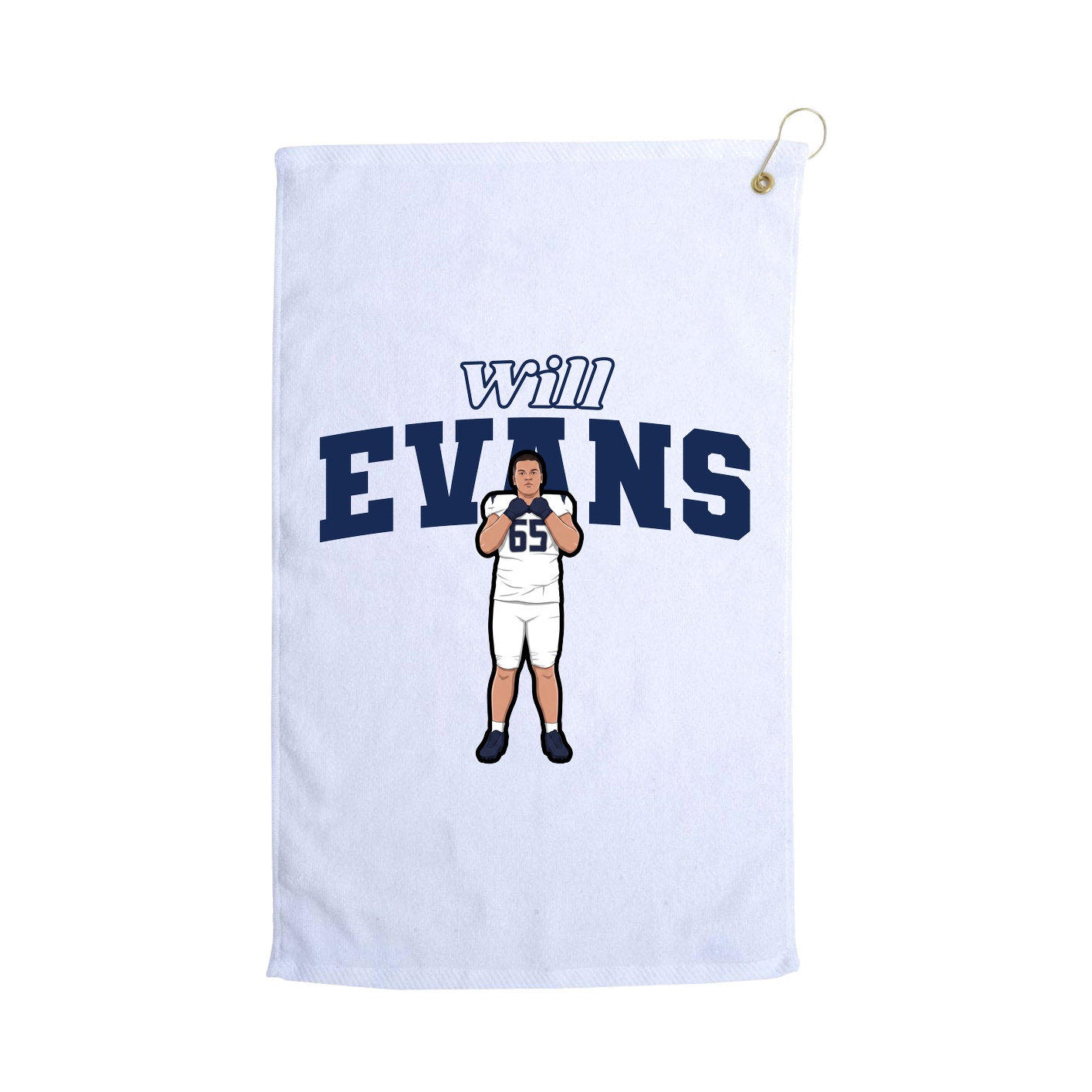 Golf Towel — Name Arch in White