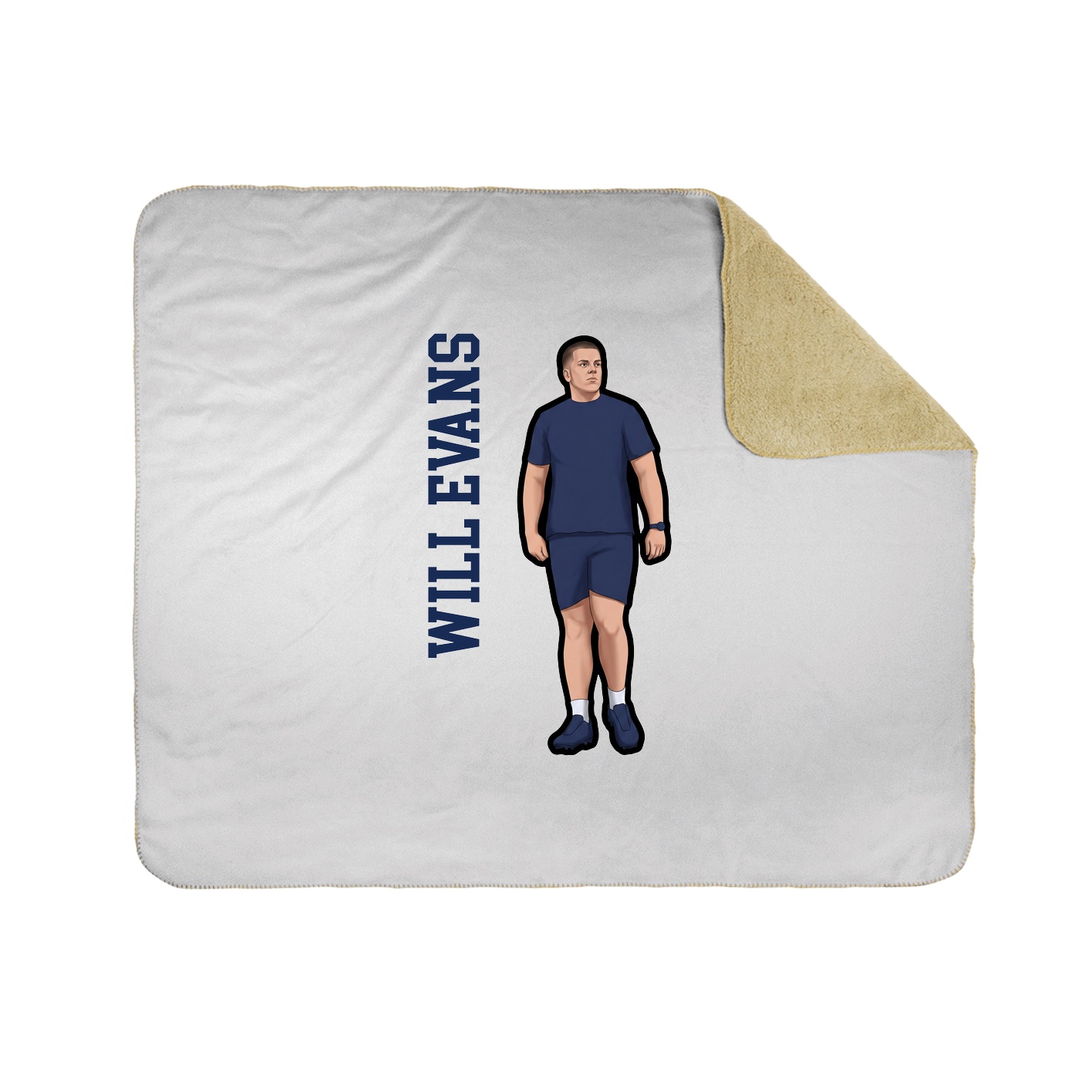 Throw Blanket — Name Vertical in White