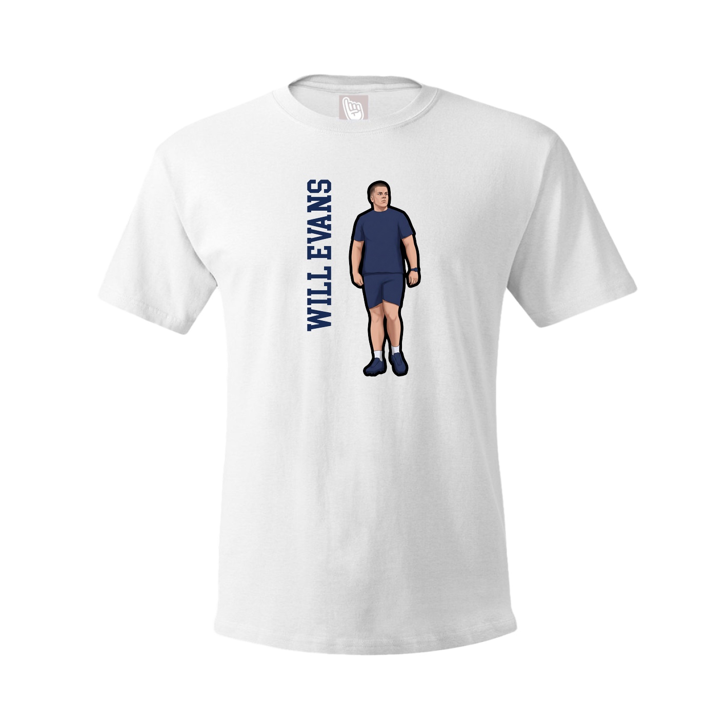 Youth Tee — Name Vertical in White