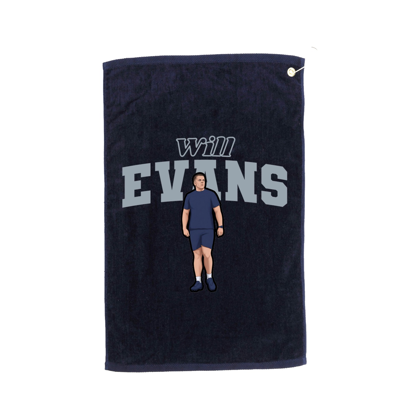 Golf Towel — Name Arch in Navy