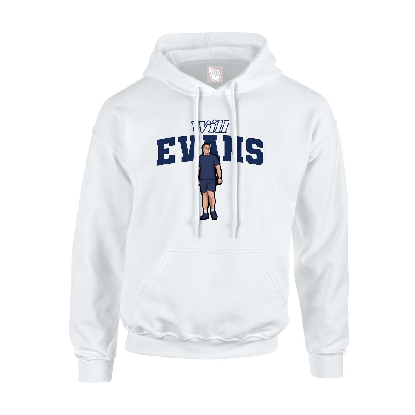 Hoodie — Name Arch in White