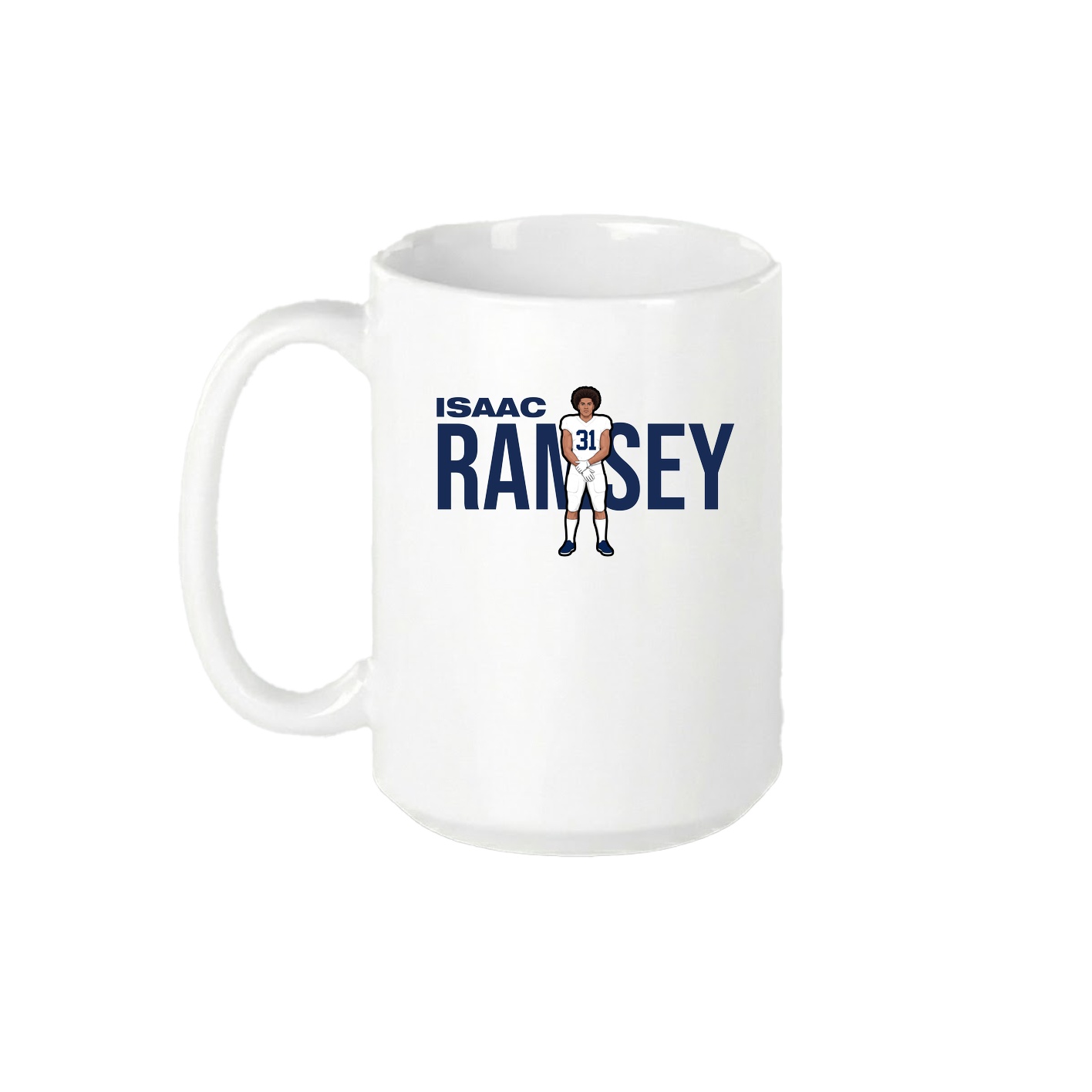 15oz Coffee Mug — Player Name in White