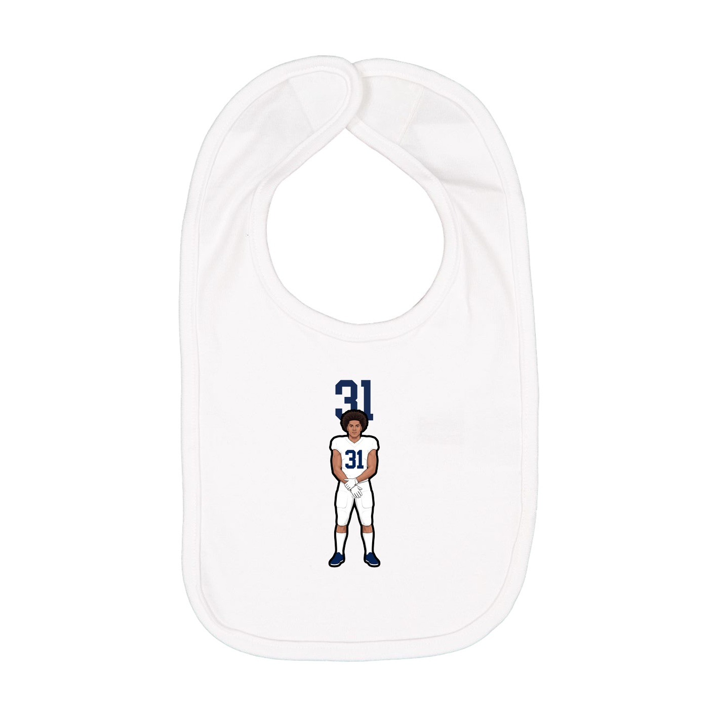 Infant Bib — Number Top in White