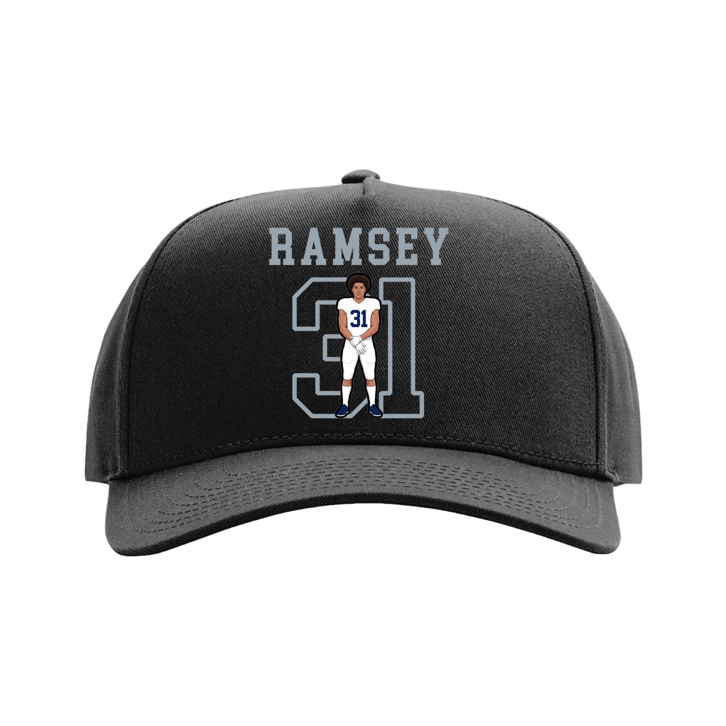 Full Fabric Five-Panel Champ Cap — Shirsey in Black