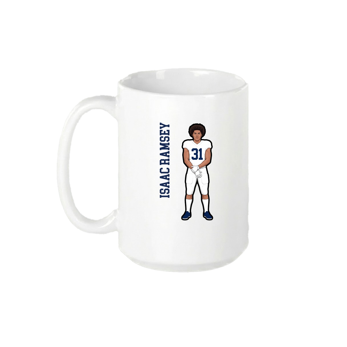 15oz Coffee Mug — Name Vertical in White