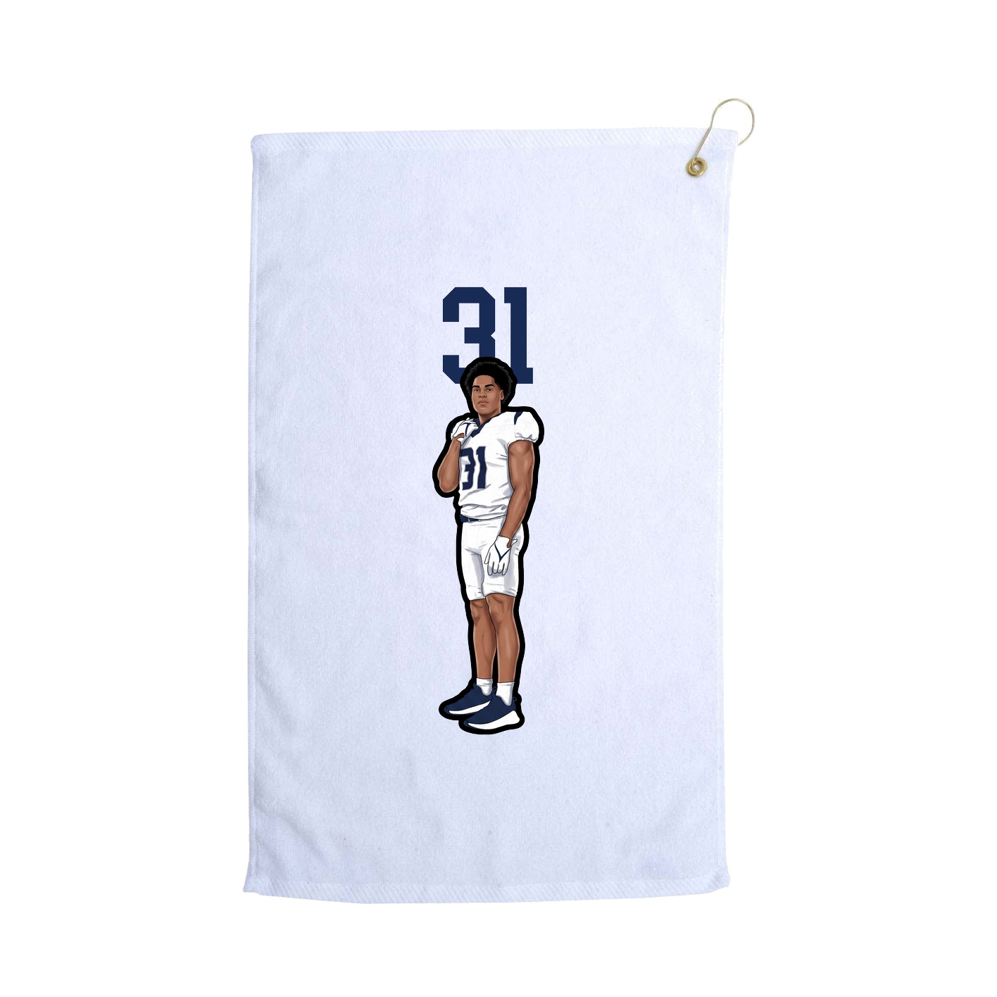 Golf Towel — Number Top in White
