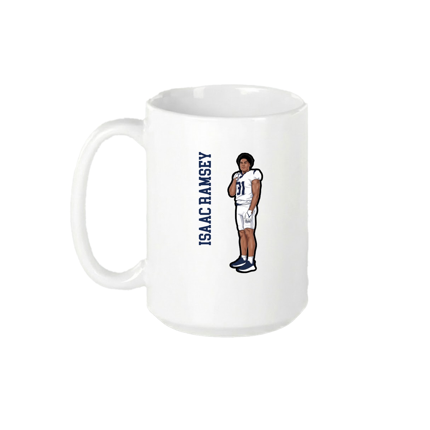 15oz Coffee Mug — Name Vertical in White