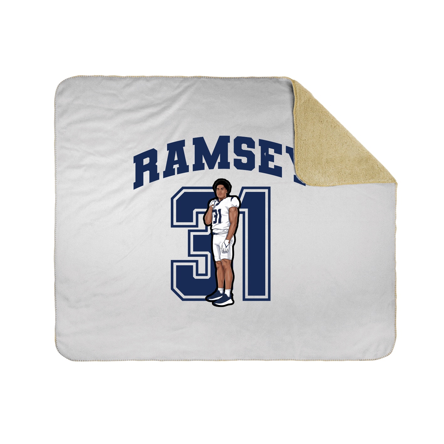 Throw Blanket — Number in White