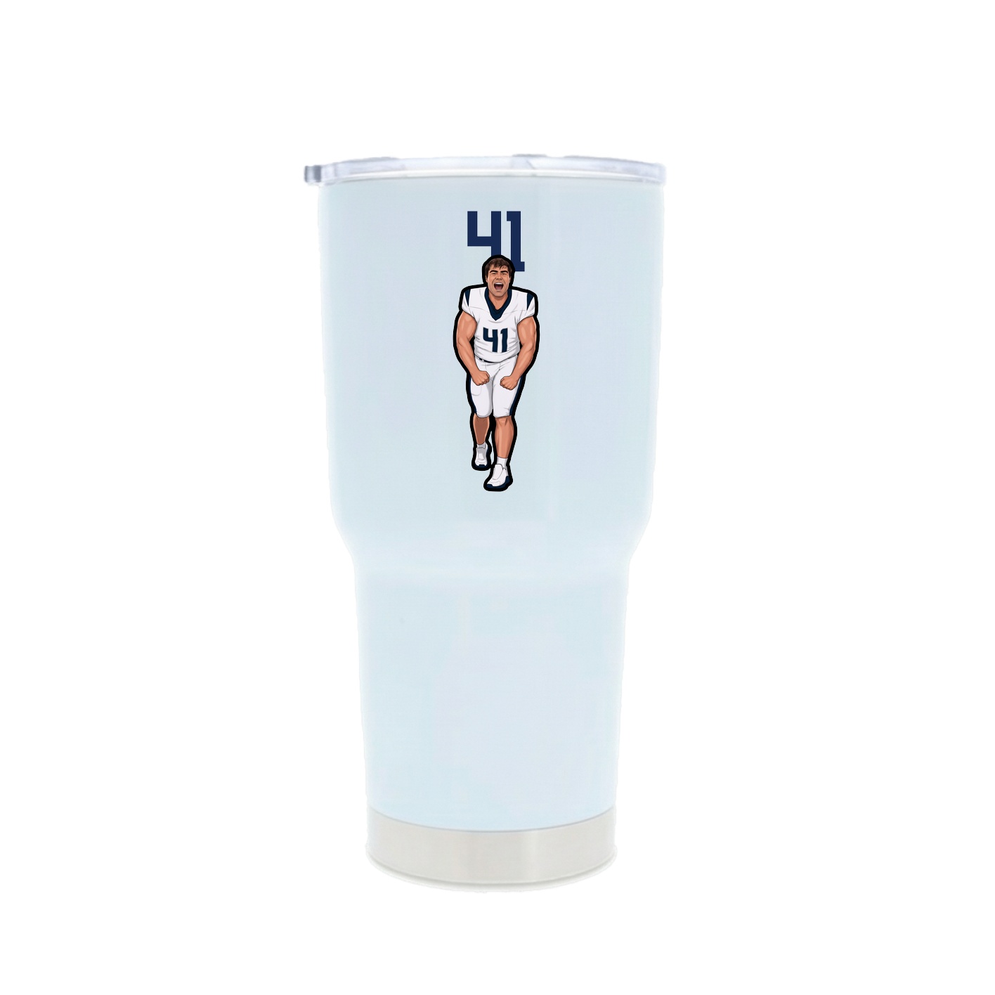 30oz Stainless Steel Tumbler — Number Top in White