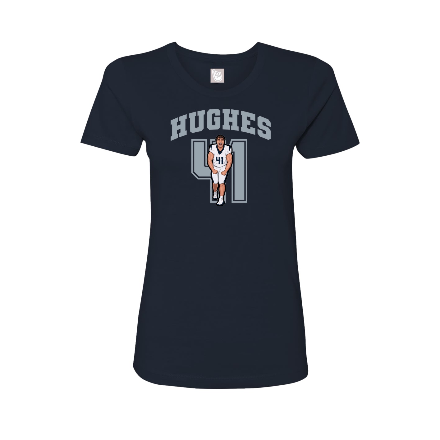 Fitted Women's Tee — Number in Navy