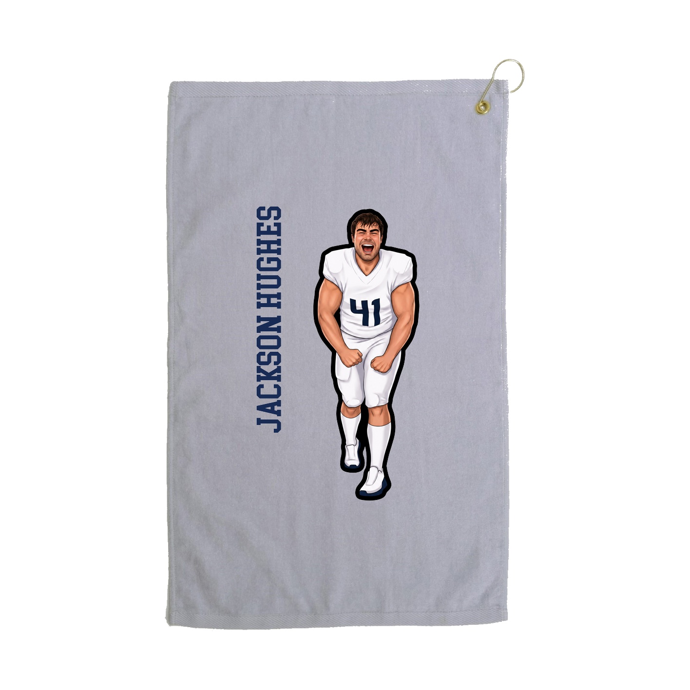 Golf Towel — Name Vertical in Grey