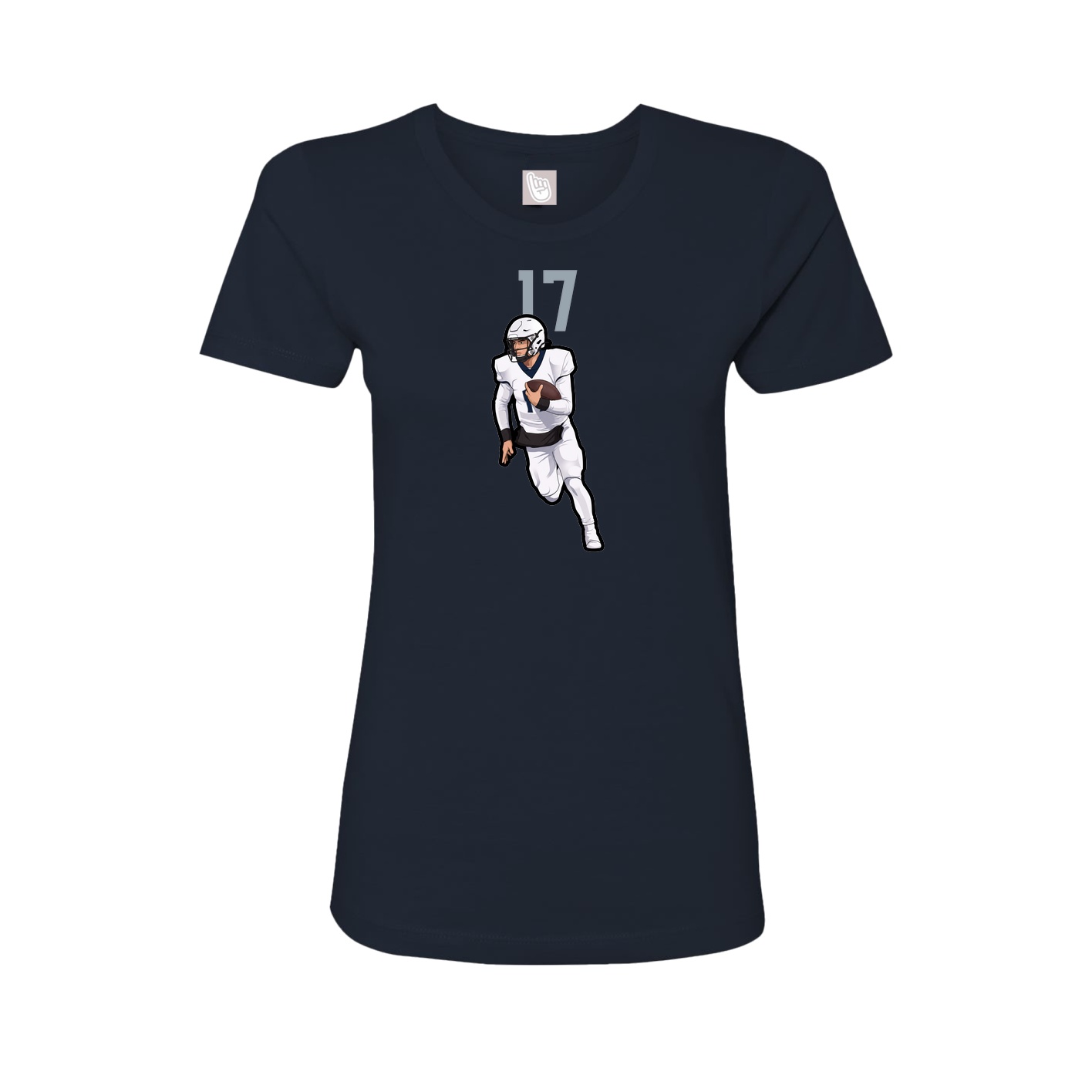 Fitted Women's Tee — Number Top in Navy