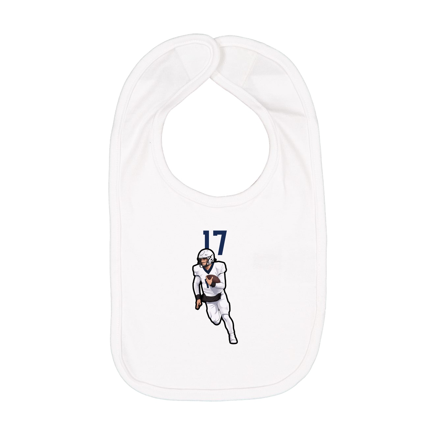 Infant Bib — Number Top in White