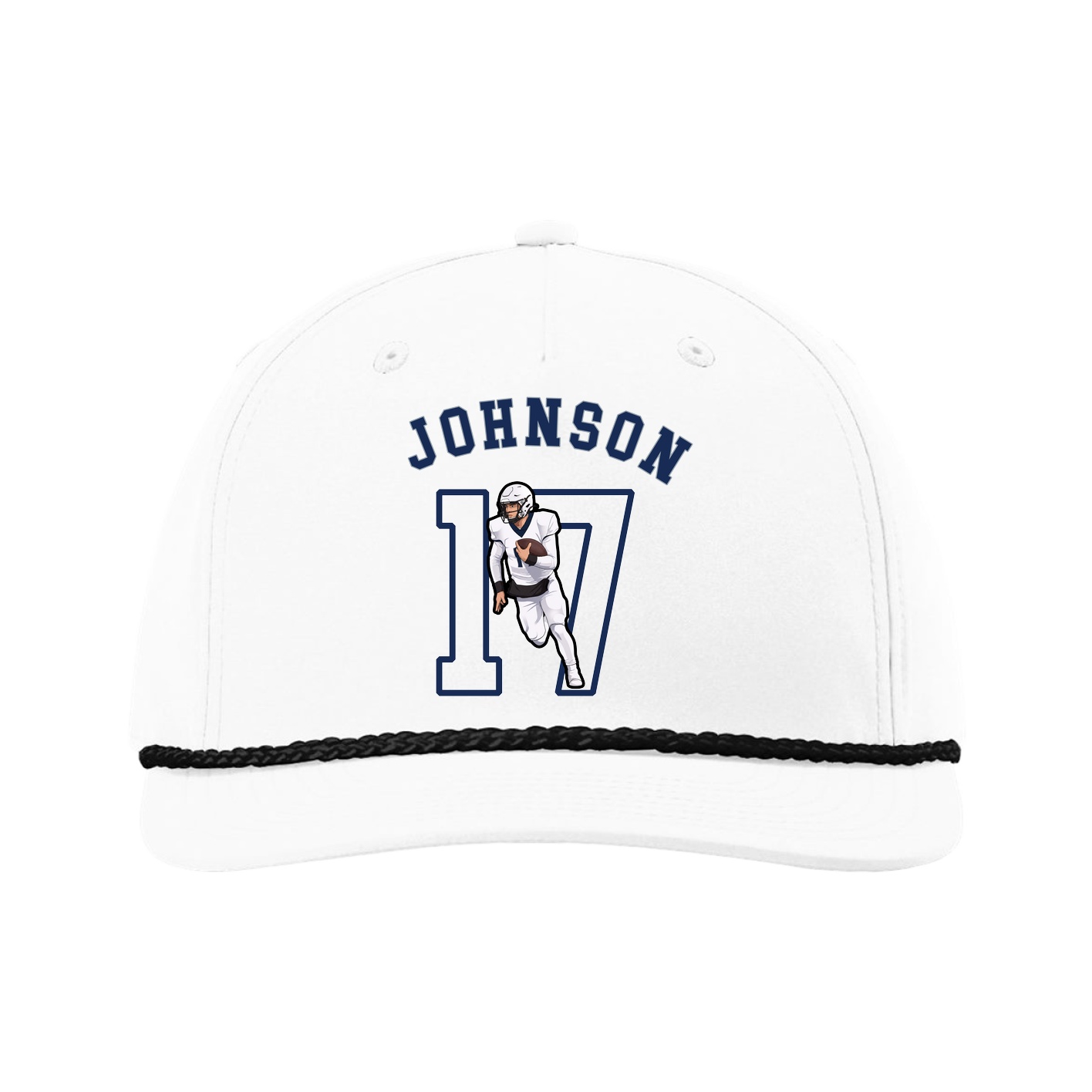 Five-Panel Classic Rope Cap — Shirsey Arch in White