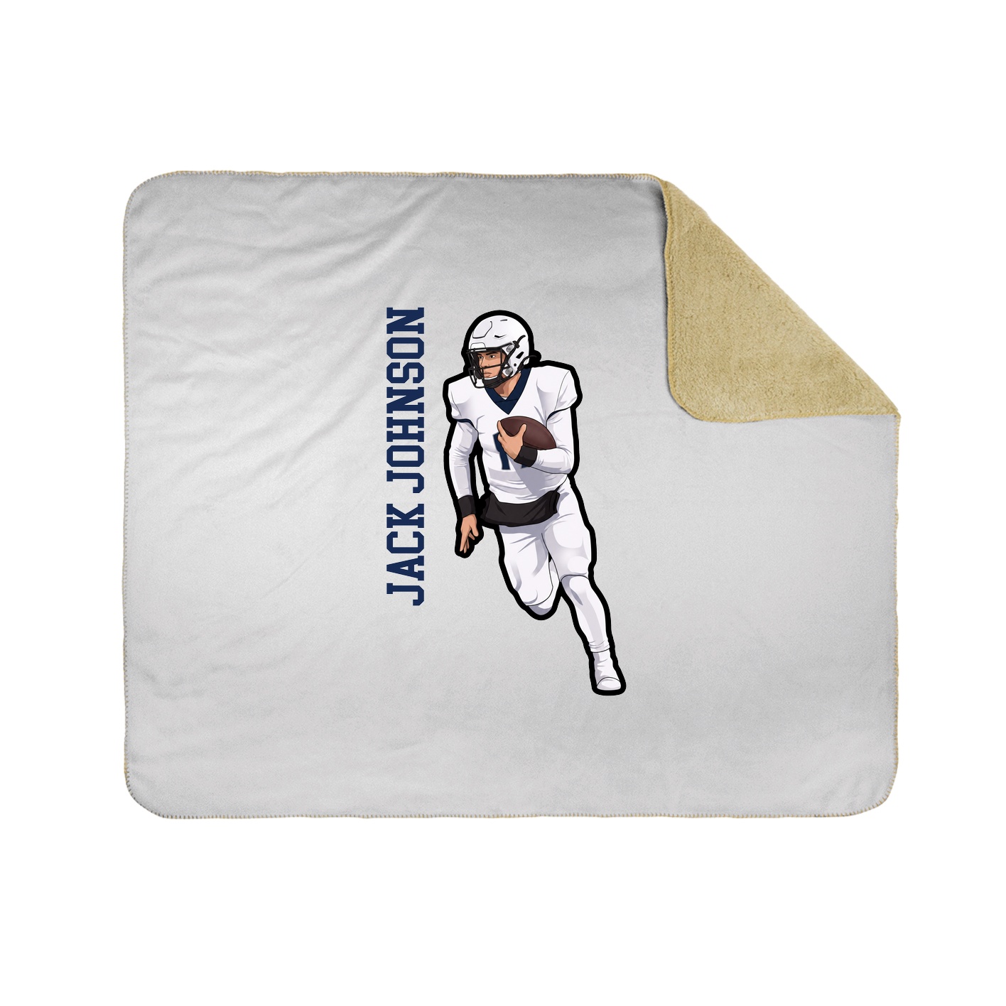 Throw Blanket — Name Vertical in White