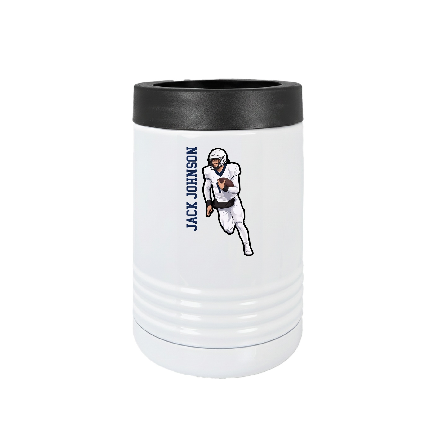 Beverage Holder — Name Vertical in White