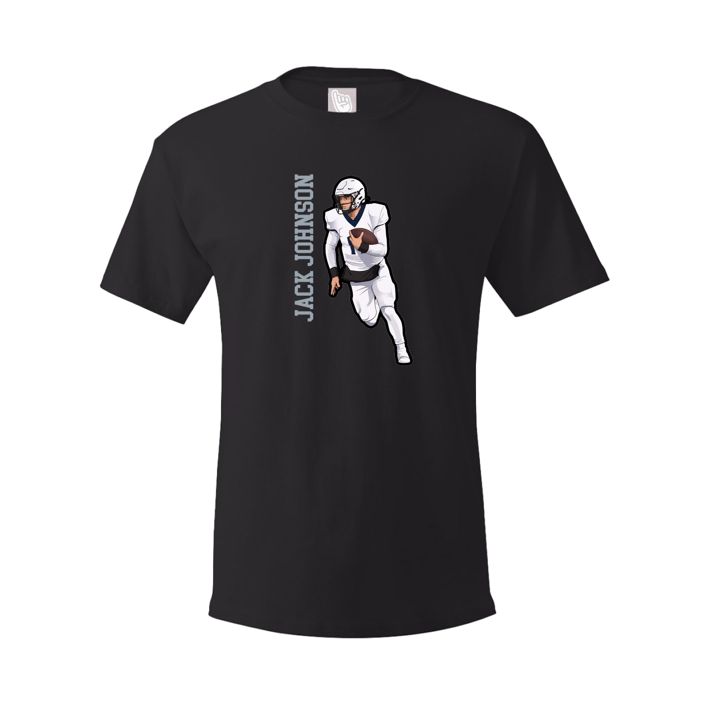 Youth Tee — Name Vertical in Black