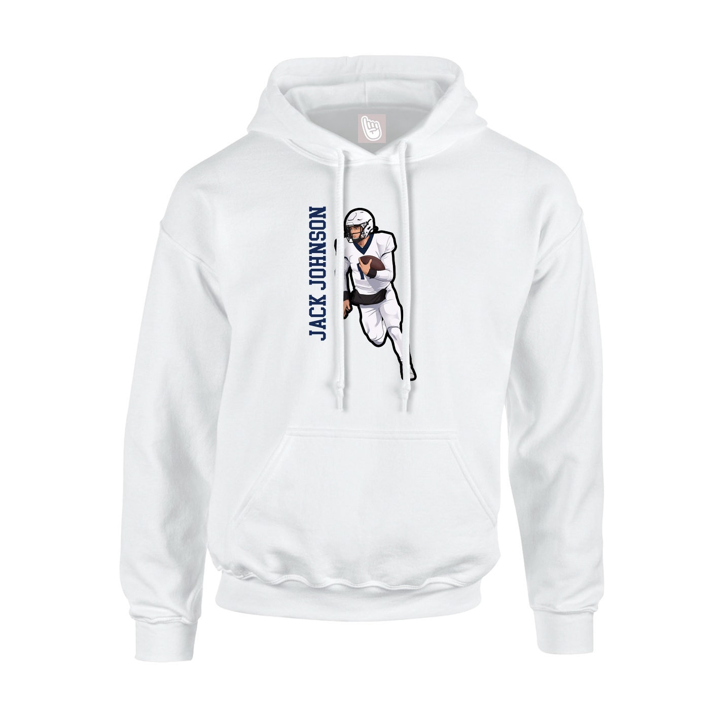 Hoodie — Name Vertical in White
