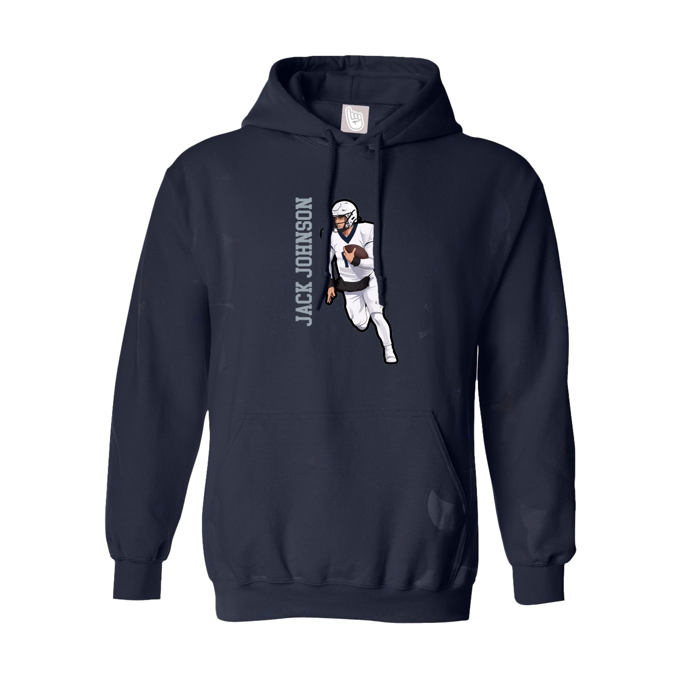 Youth Hoodie — Name Vertical in Navy