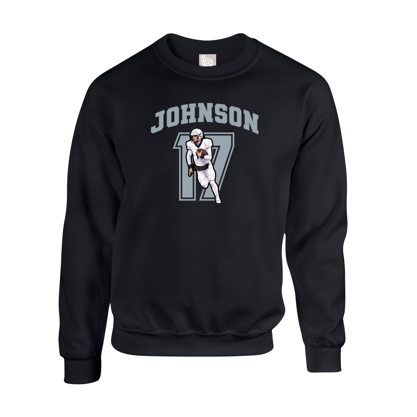 Fleece Crew — Number in Black