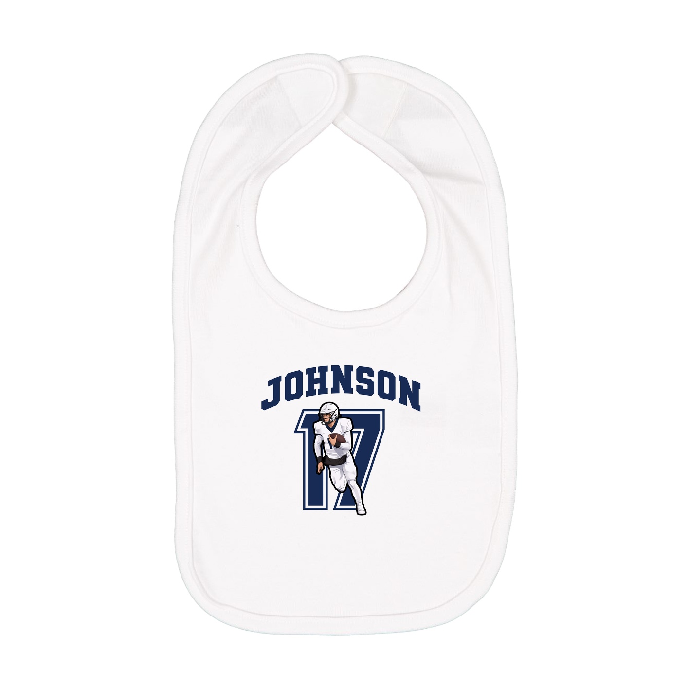 Infant Bib — Number in White