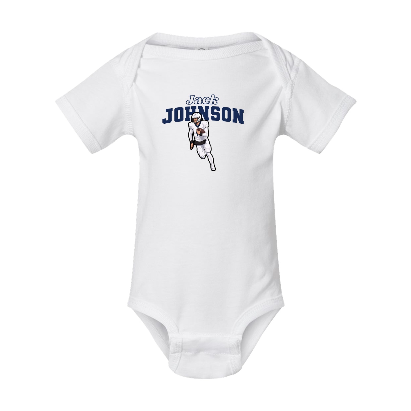 Baby Onesie — Name Arch in White