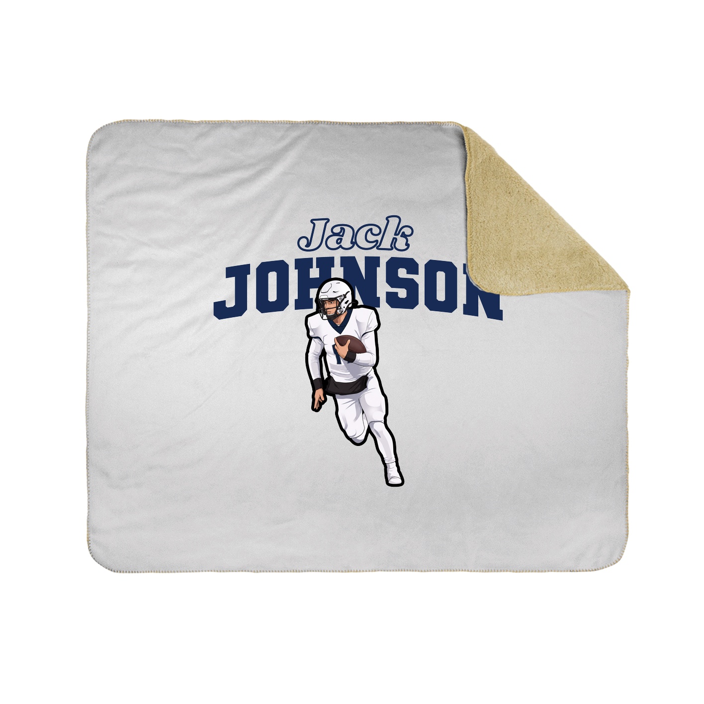 Throw Blanket — Name Arch in White