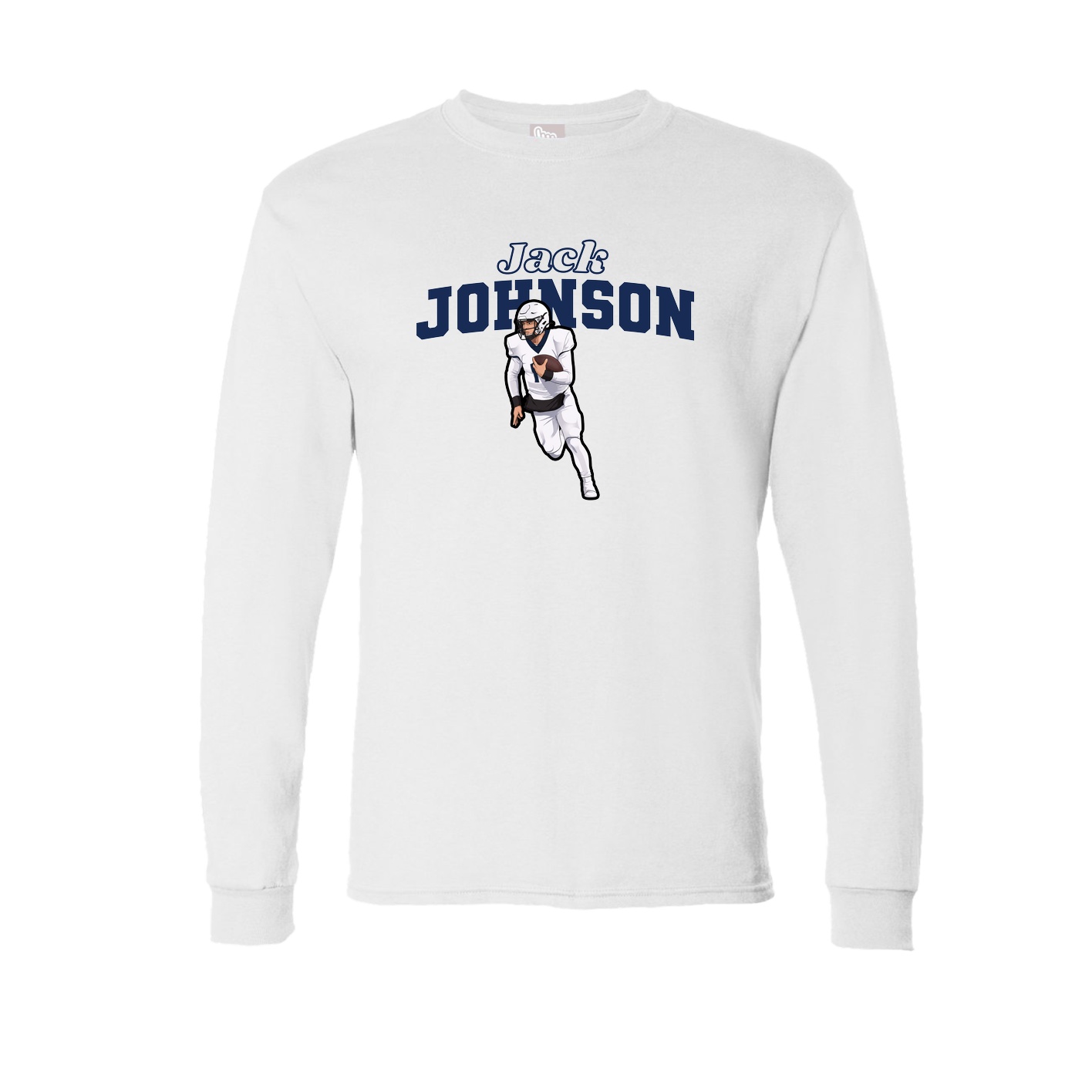 Long Sleeve Tee — Name Arch in White