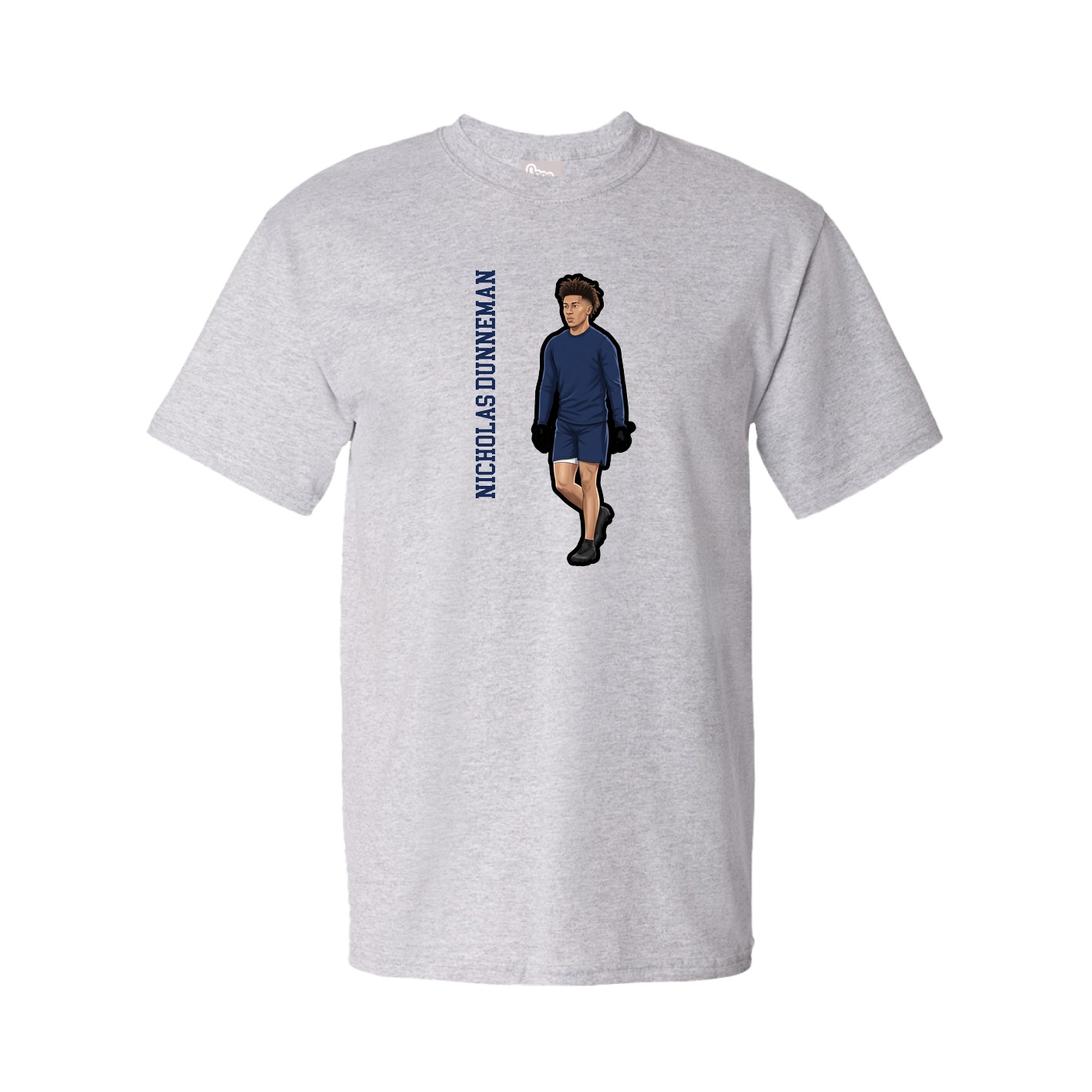 Youth Tee — Name Vertical in Grey