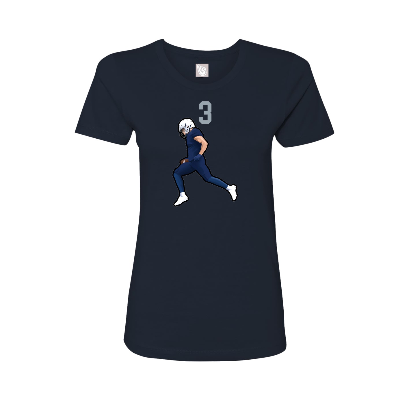 Fitted Women's Tee — Number Top in Navy