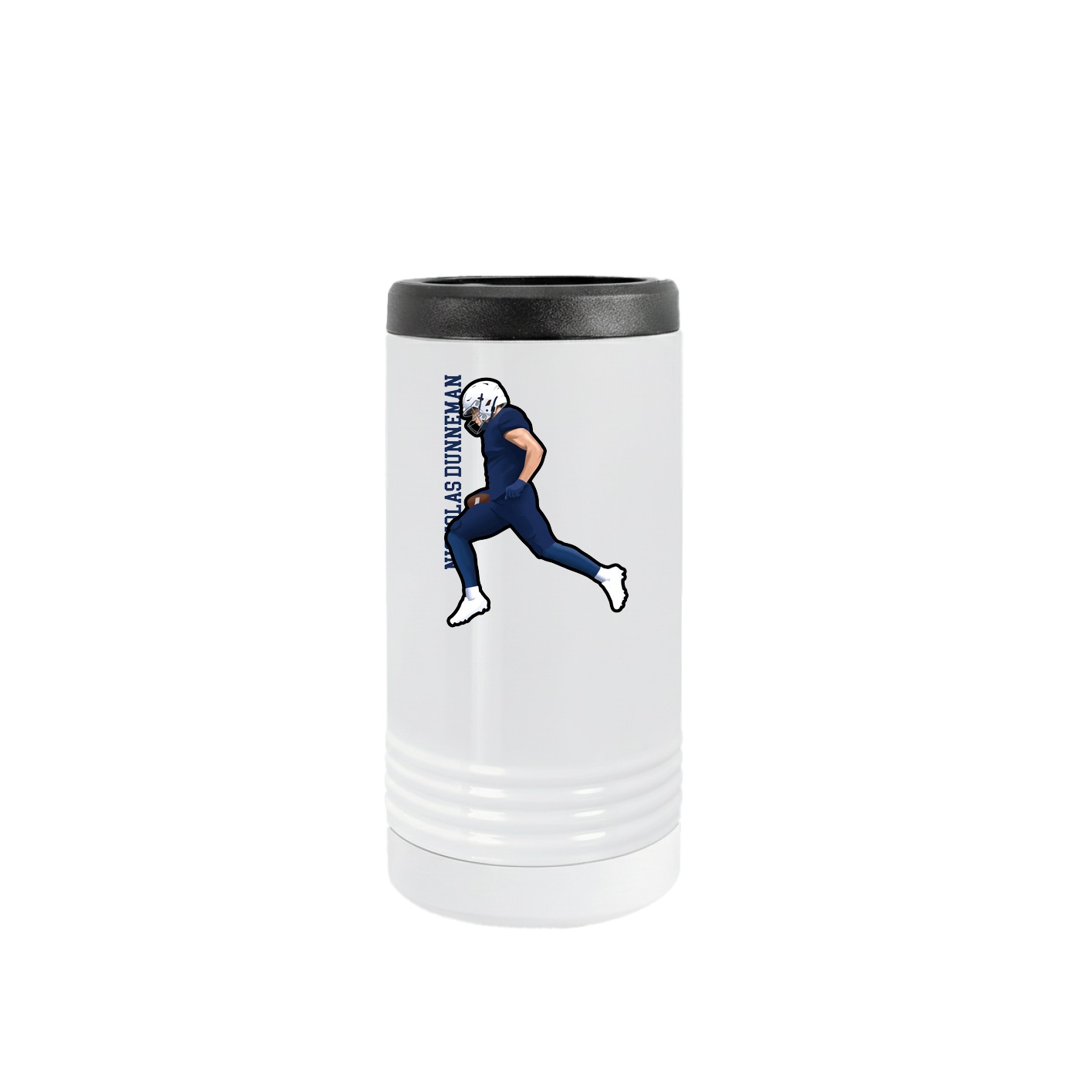 Slim Beverage Holder — Name Vertical in White