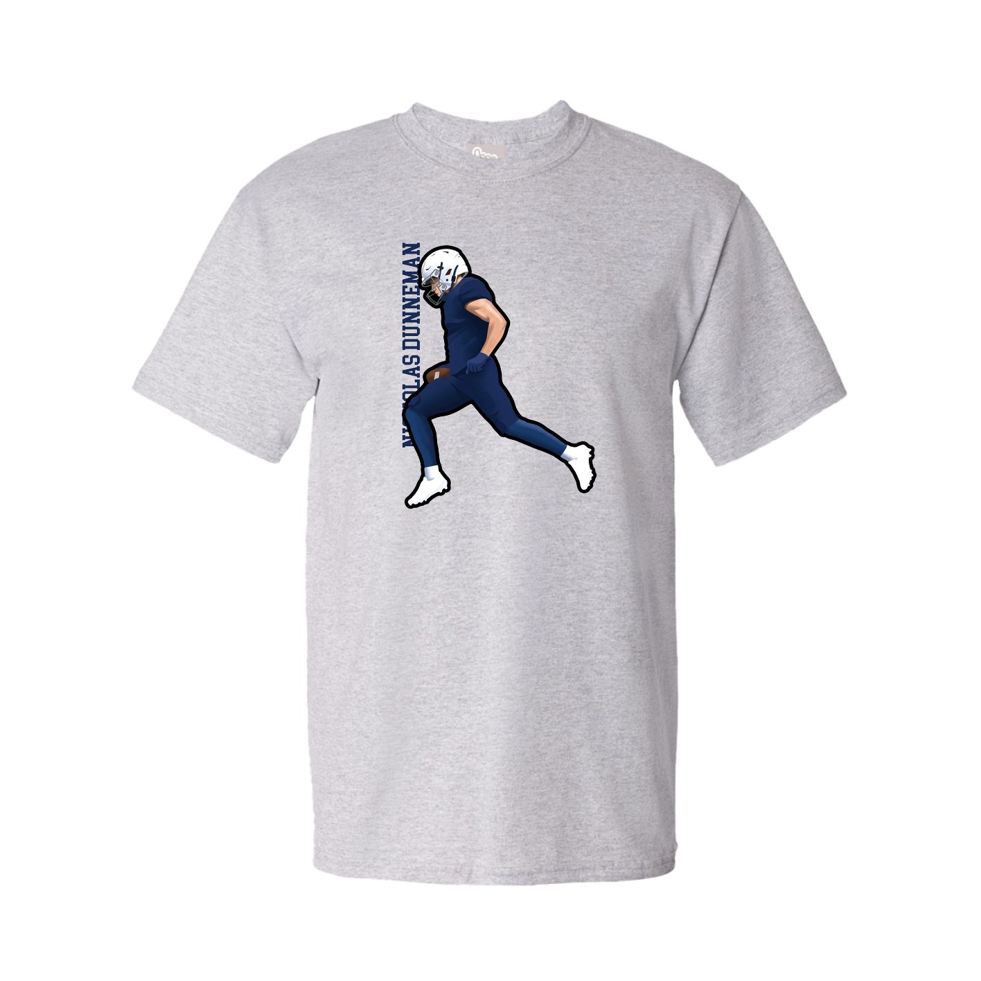 Youth Tee — Name Vertical in Grey