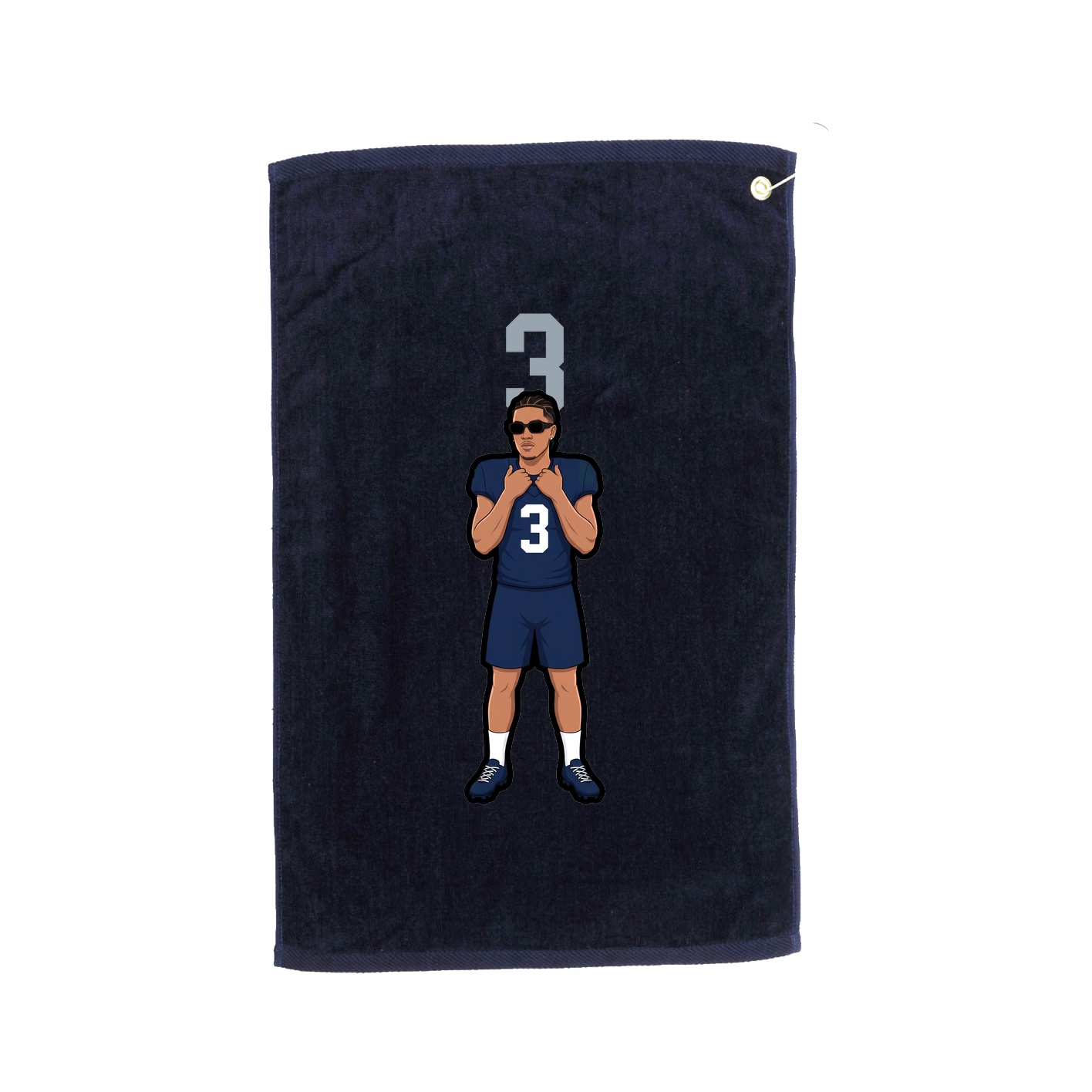 Golf Towel — Number Top in Navy