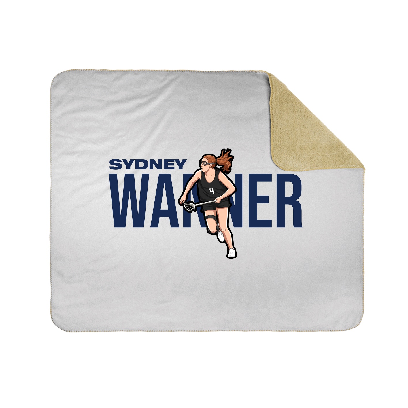 Throw Blanket — Player Name in White