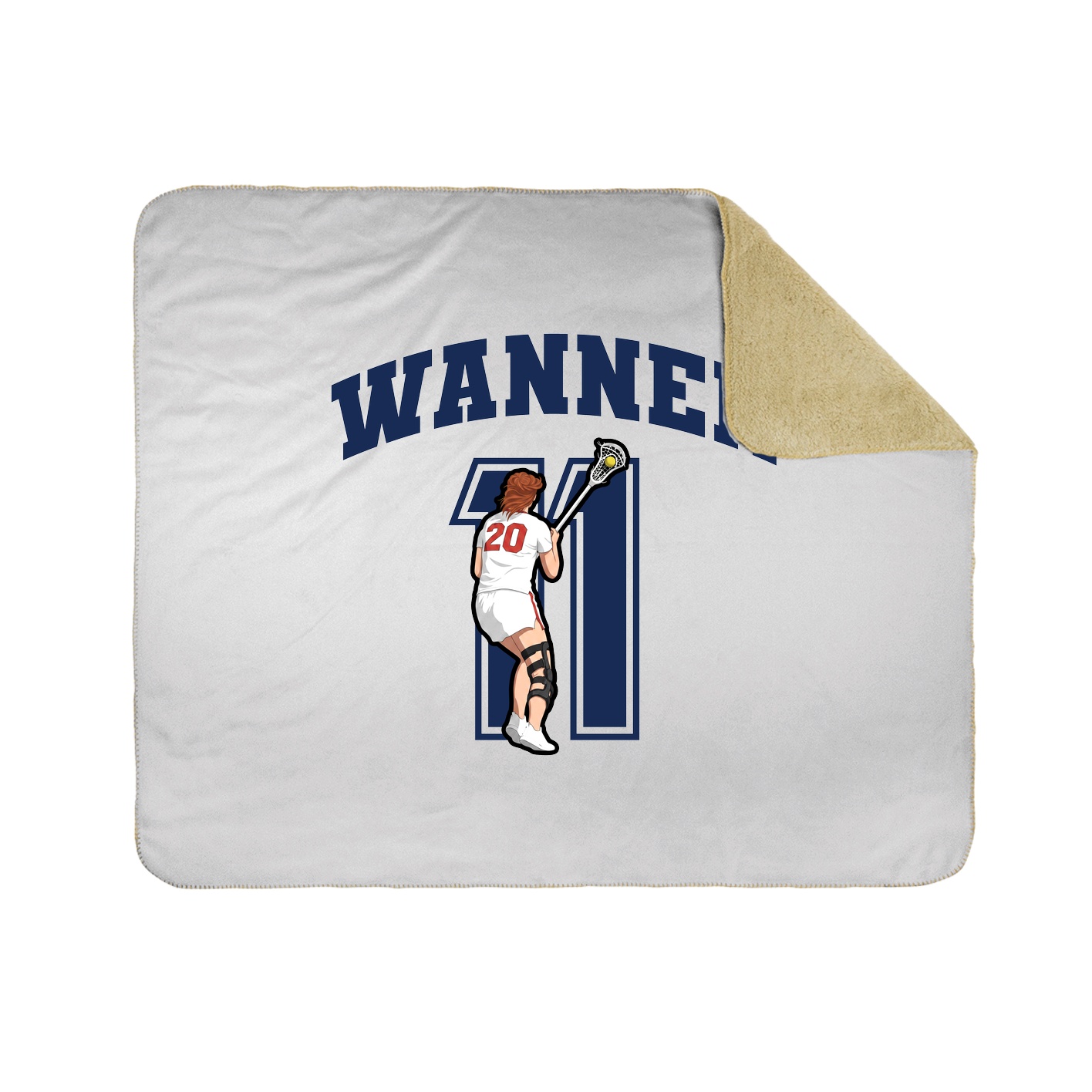 Throw Blanket — Number in White