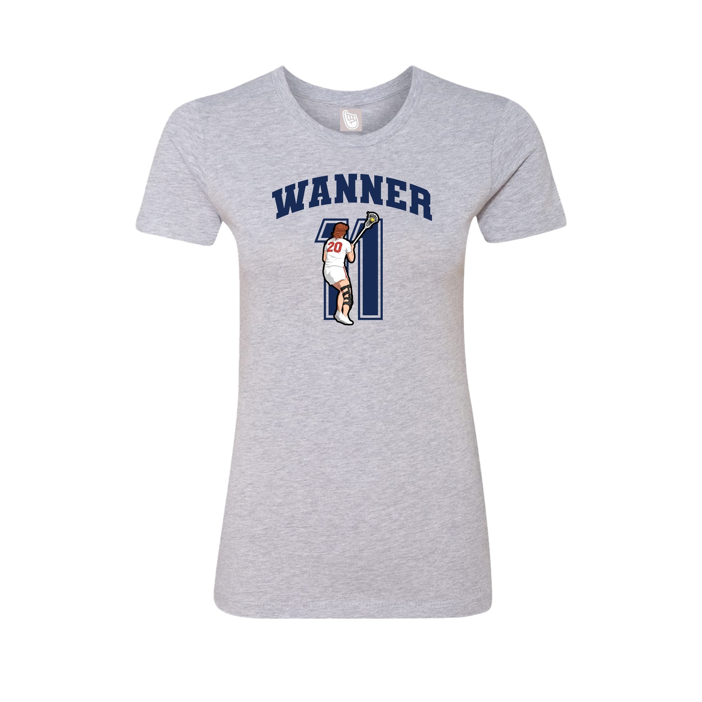 Fitted Women's Tee — Number in Grey