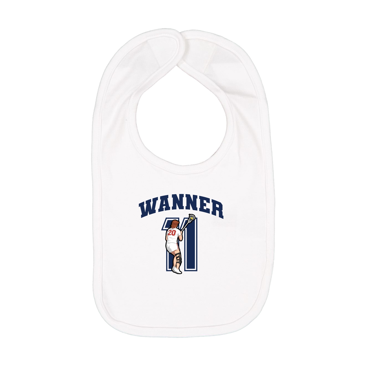 Infant Bib — Number in White