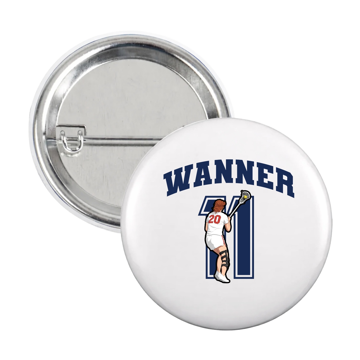 Game Day Button — Number in White