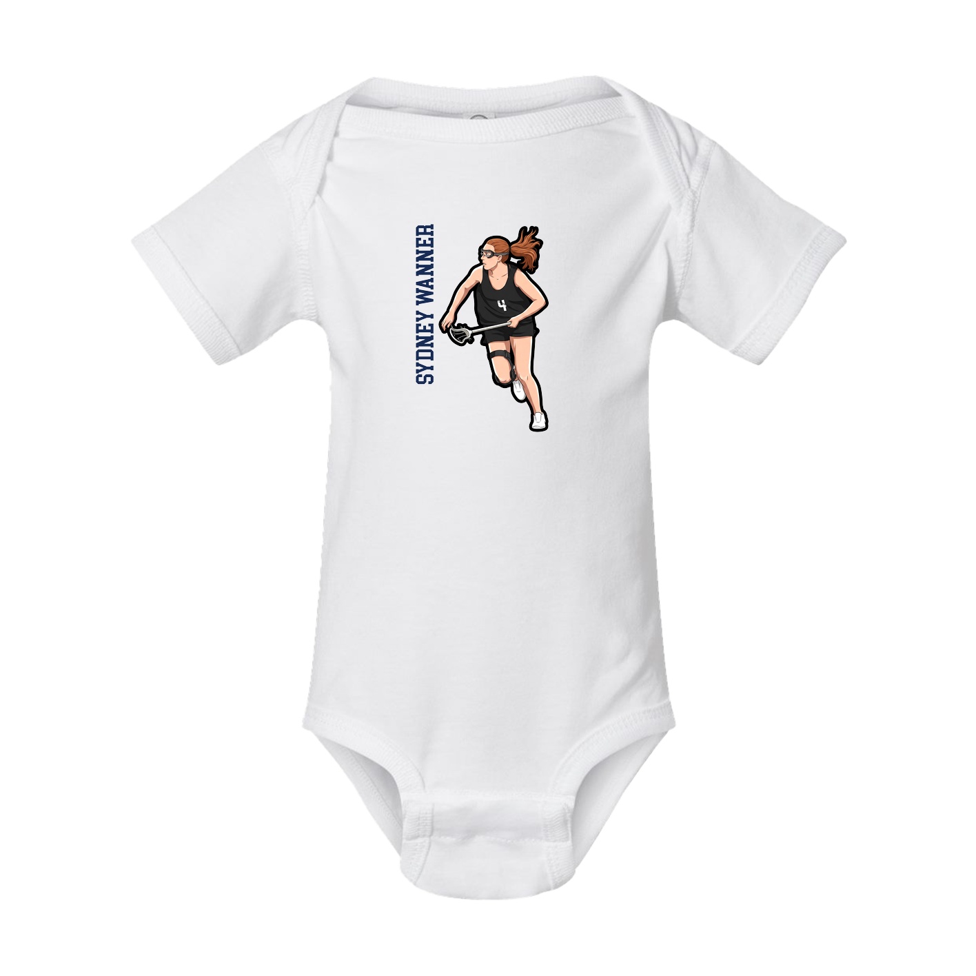 Baby Onesie — Name Vertical in White