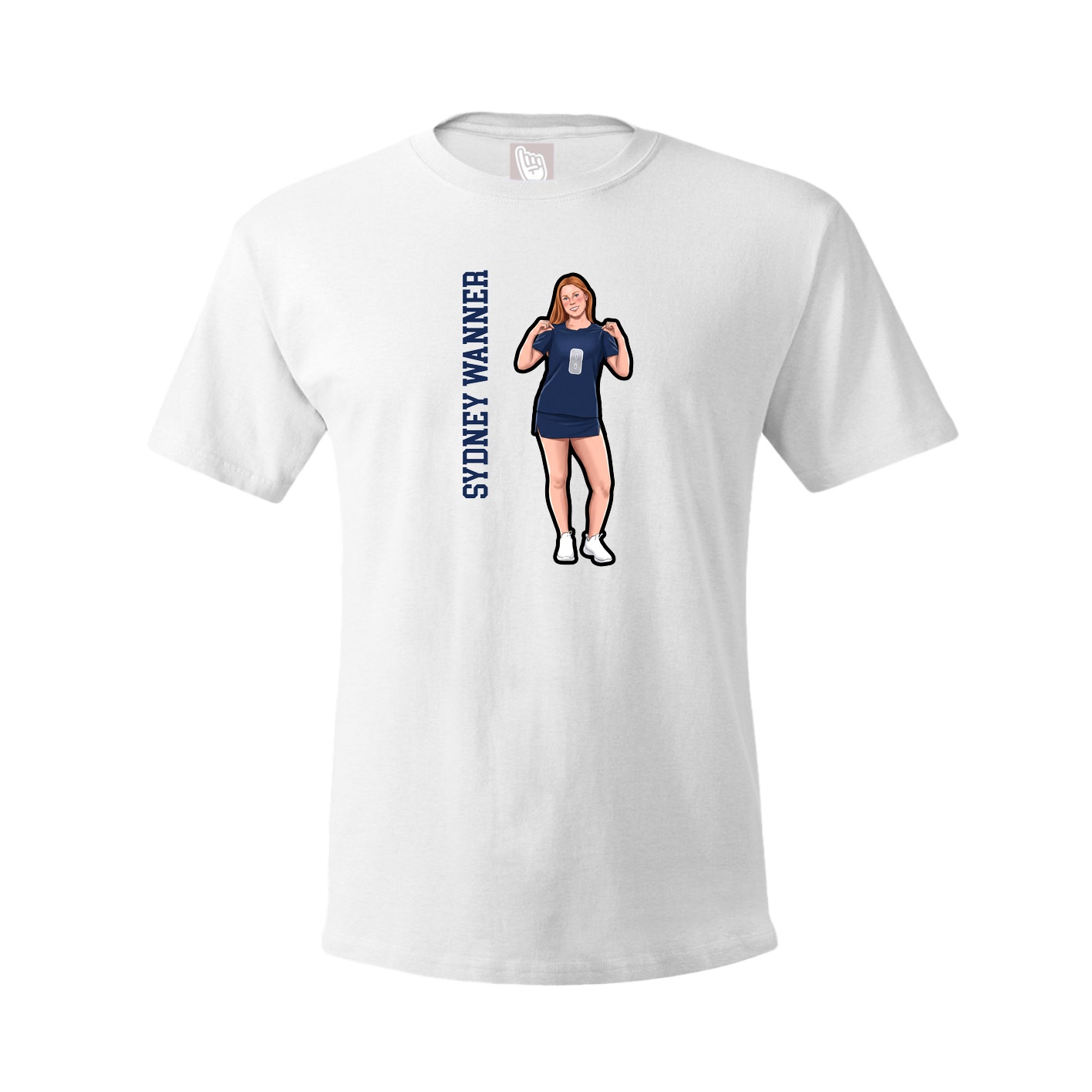 Tee — Name Vertical in White