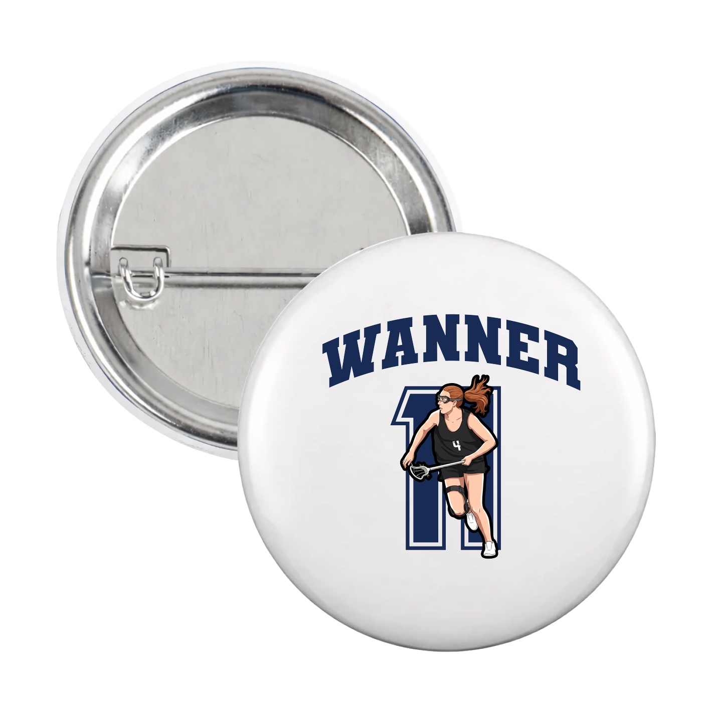 Game Day Button — Number in White
