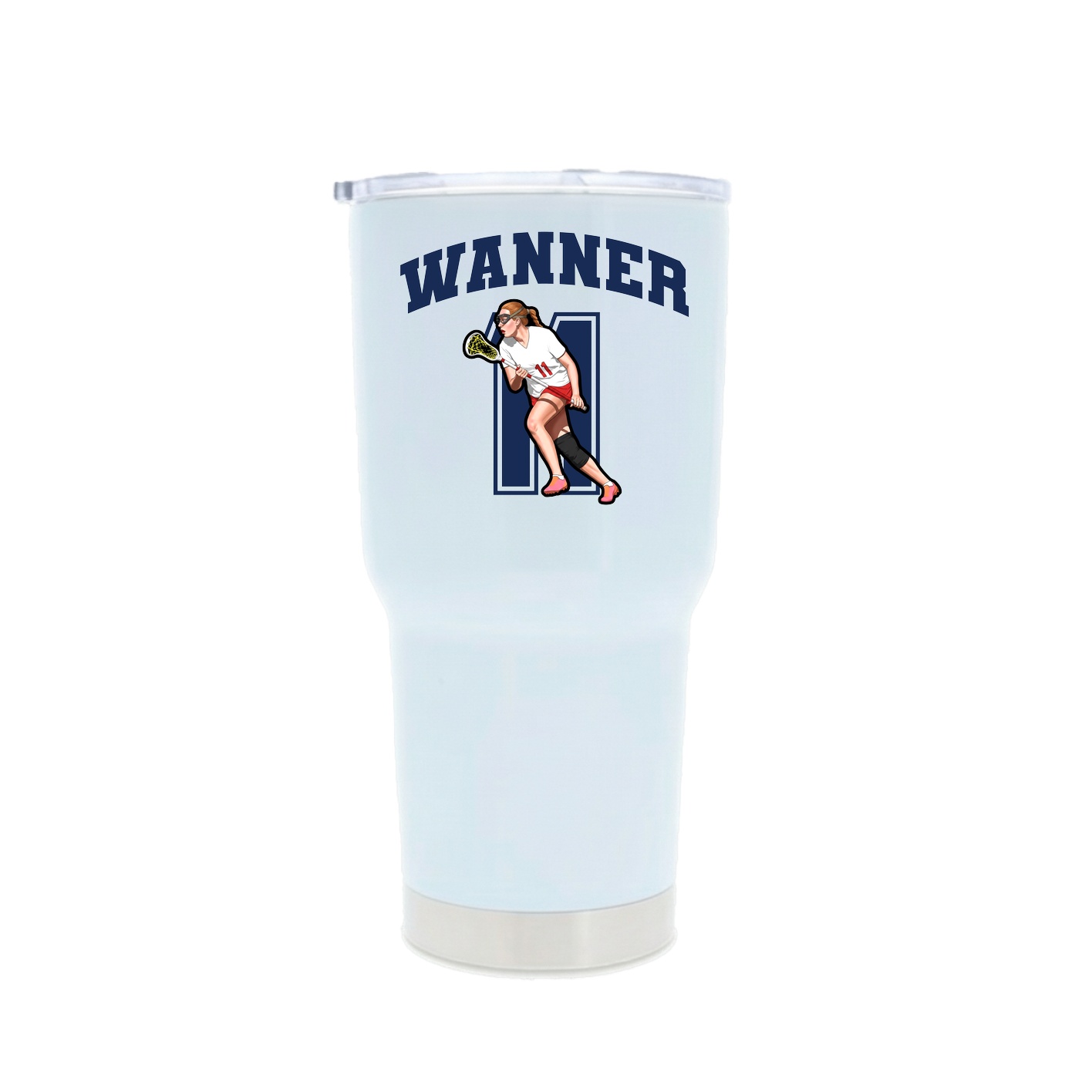 30oz Stainless Steel Tumbler — Number in White