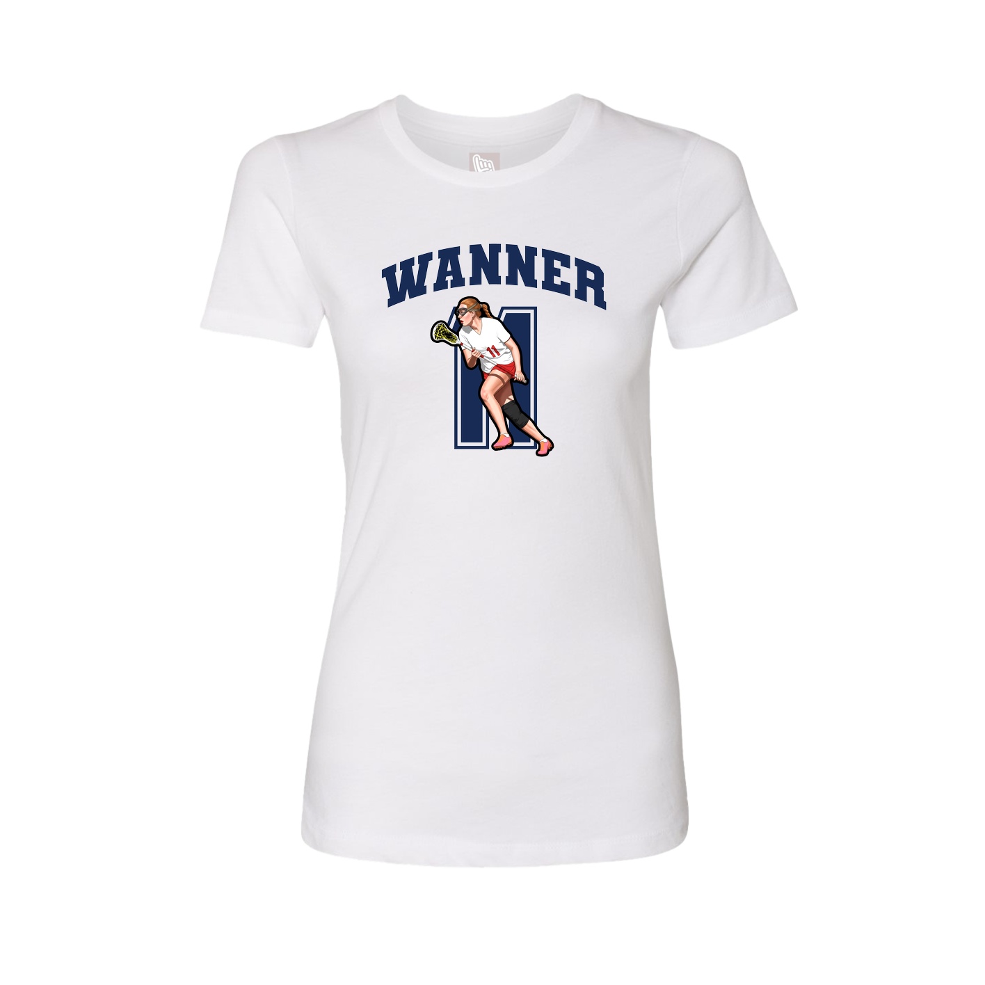 Fitted Women's Tee — Number in White