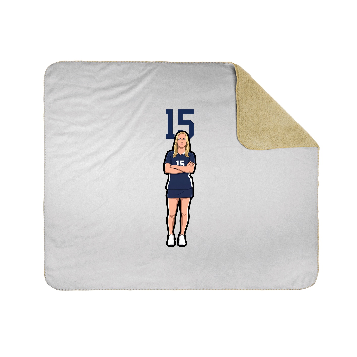 Throw Blanket — Number Top in White
