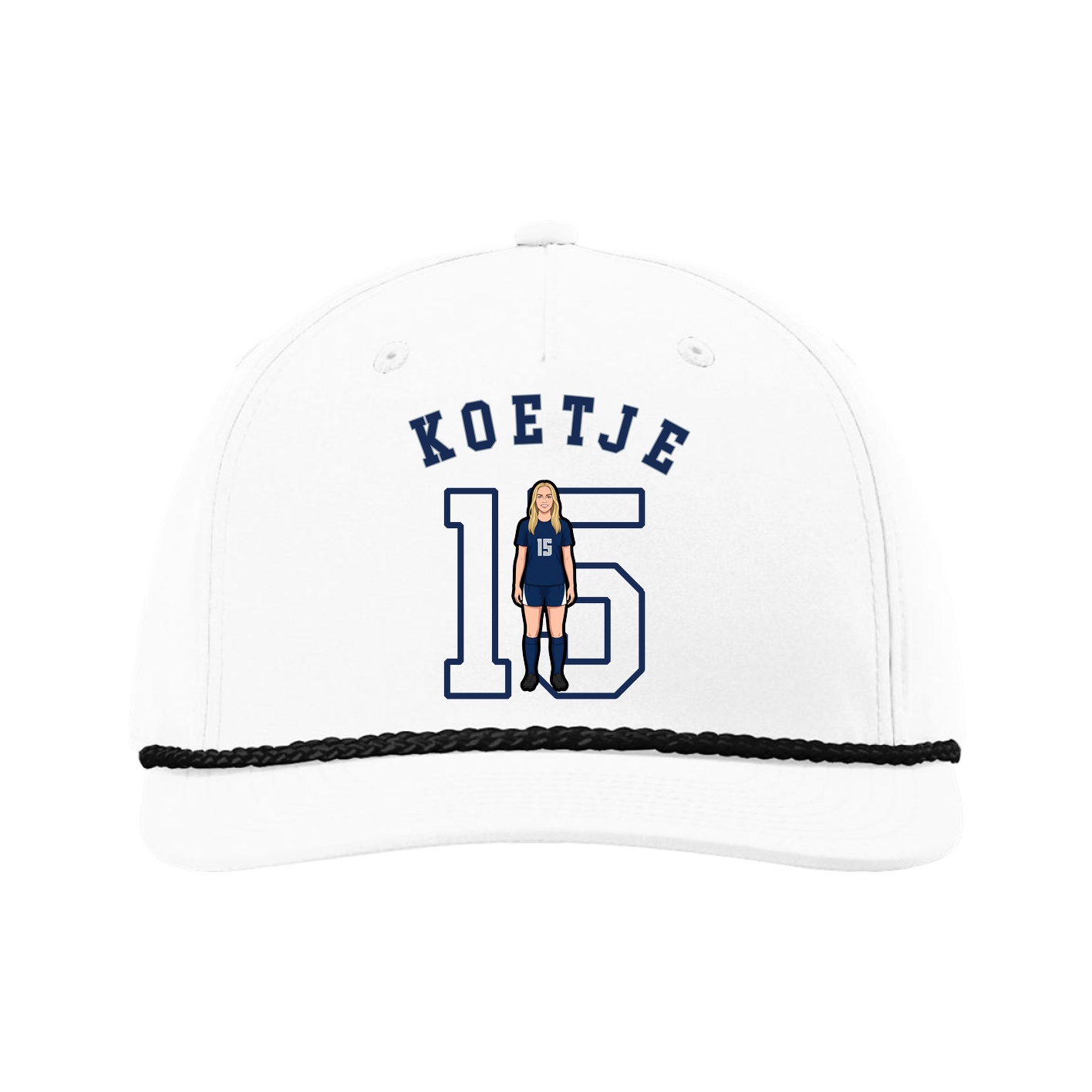 Five-Panel Classic Rope Cap — Shirsey Arch in White