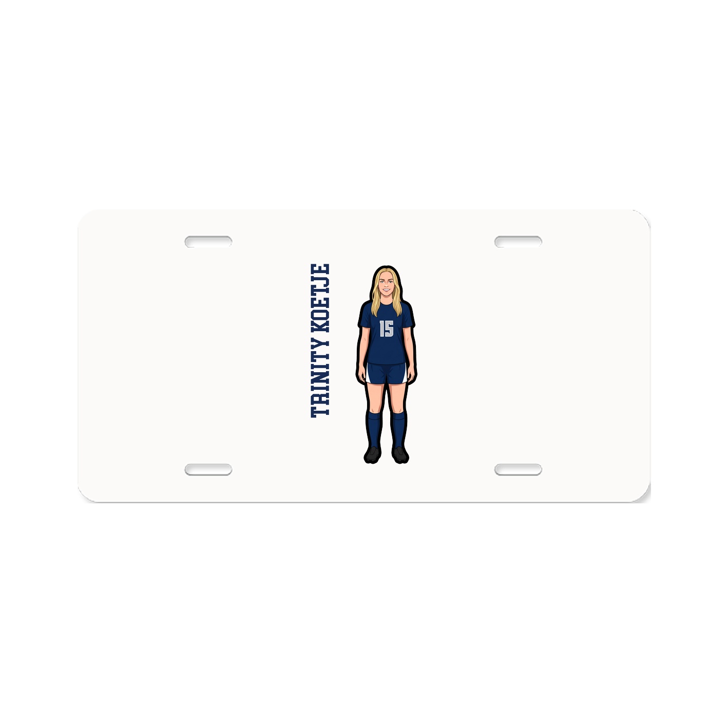License Plate — Name Vertical in Classic